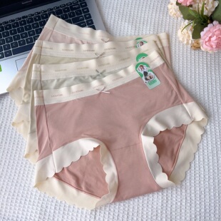 头 全棉裆抗菌中腰莫代尔少女透气三角短裤 粉岱俏美人新款 女士内裤