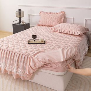 A类大豆夹棉床笠式 床裙二合一纯色单床垫套带裙边1.35m床罩三件套