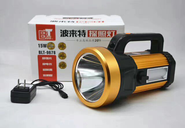 波来特9678手提灯探照灯锂电可充电大功率LED巡逻消防强光远射