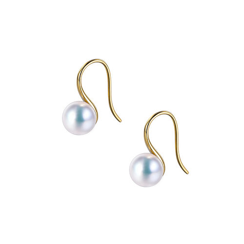 宋慧乔同款高跟鞋耳钉珍珠耳钩日本天然珍珠耳环海水天女珠正圆