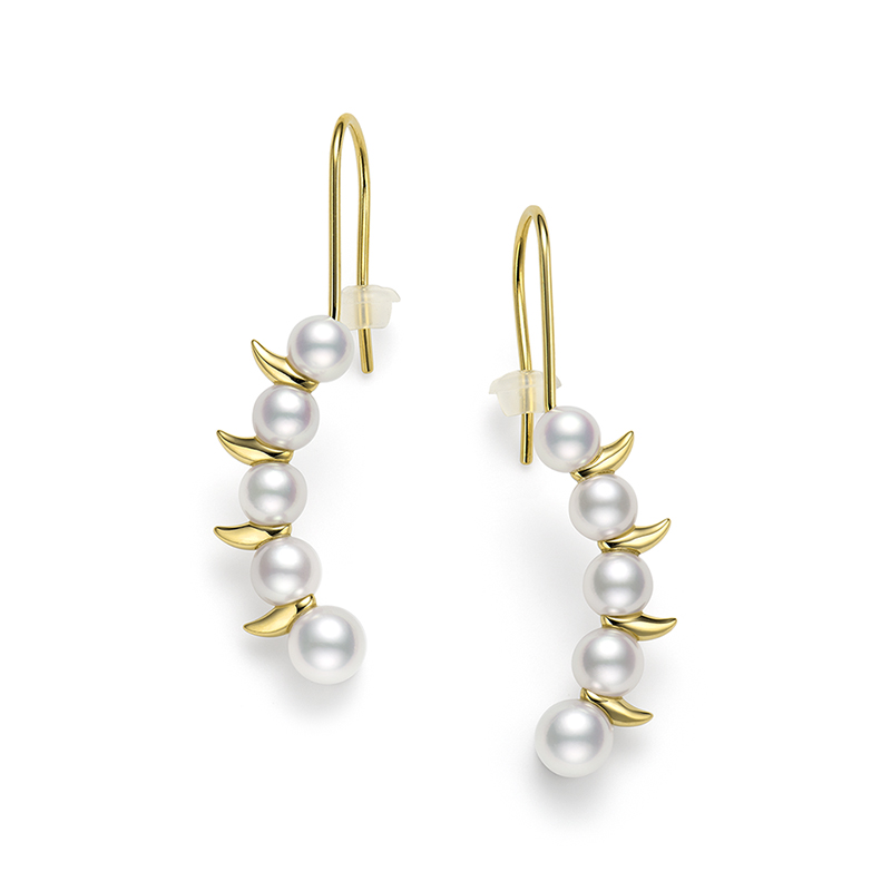 T家danger野性系列珍珠耳钉耳钩akoya天然海水天女珍珠耳环18K