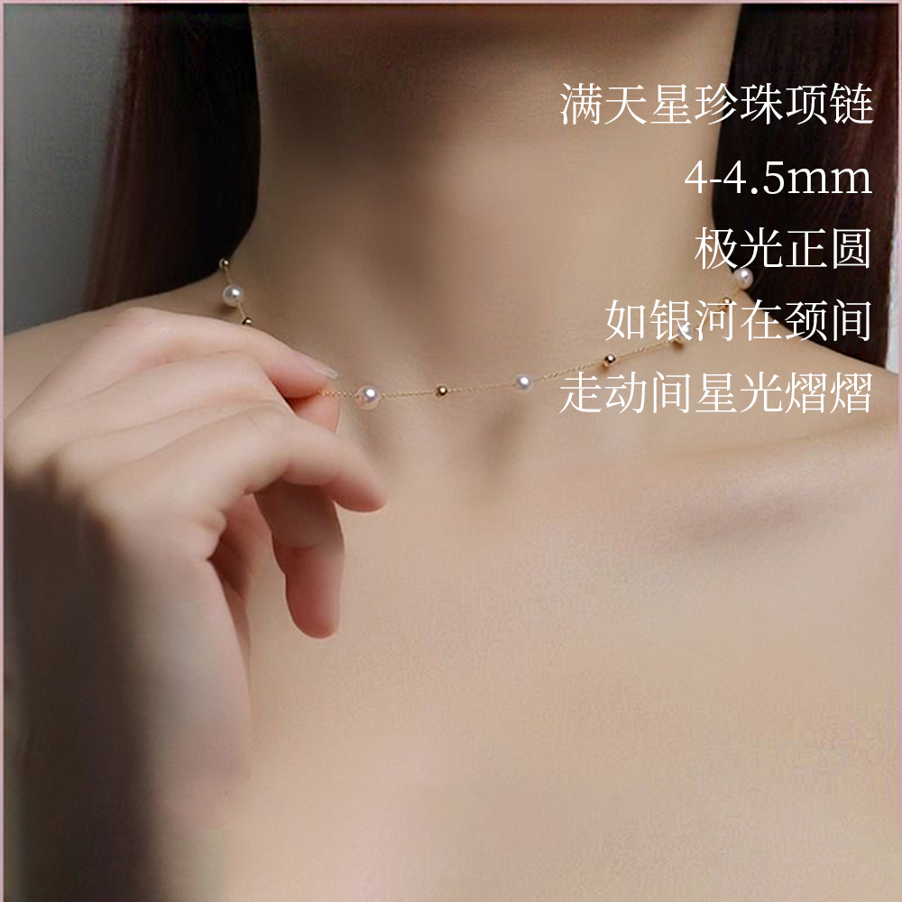 满天星珍珠项链女款轻奢小众