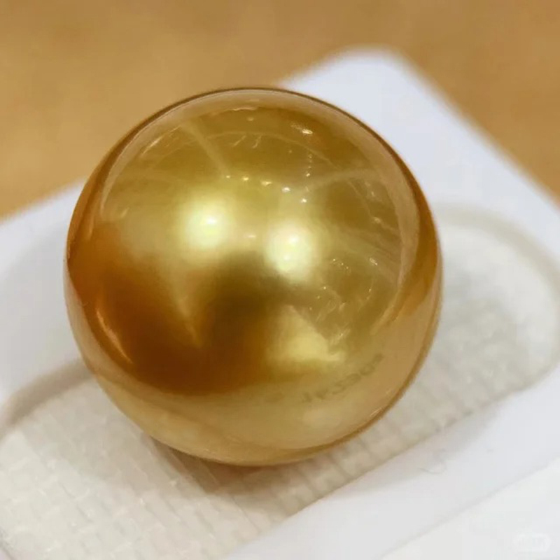 南洋金珠浓金茶金菲律宾天然裸珠海水珍珠定制戒指吊坠项链耳钉