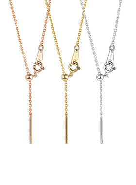 【老货老价】18k金au750万 能链针式项链可调节十字链素链锁骨链