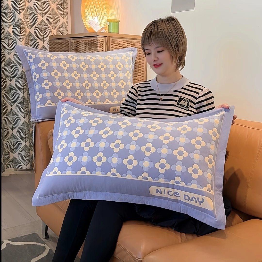 信封式枕套一对装纯棉纱布加厚单人枕头套100%全棉成人情侣枕芯套,床上用品,枕套,淘宝优惠券,粉丝福利购,淘宝优惠卷