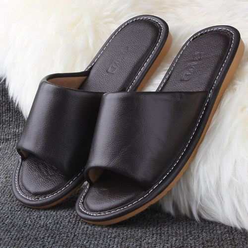 高档防滑软底拖鞋真皮