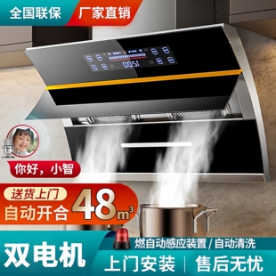 樱花抽油烟机家用厨房双电机大吸力自动清洗侧吸式烟机灶具两件套