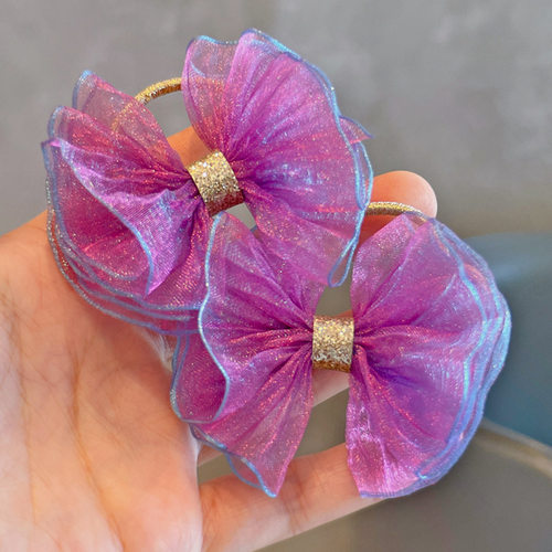 超仙女童发饰梦幻波浪纱蝴蝶结发圈可爱儿童头绳宝宝发绳BB夹发饰