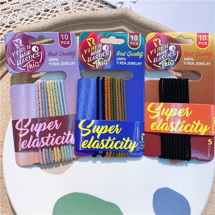 韩版简约组合发绳糖果色彩虹发圈网红百搭基础款皮筋头绳发饰批发