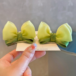 25年春款 网红小清新超仙蝴蝶结儿童立体对夹网红女童发饰头饰 韩版