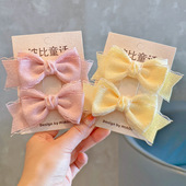 2026韩版 精工甜美蝴蝶结儿童发夹质感蕾丝边女童发饰对夹边夹头饰