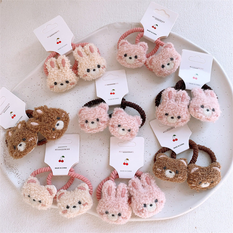 秋冬儿童可爱卡通毛线小熊兔子发圈小女孩扎头发皮筋发绳对装头绳,童装/婴儿装/亲子装,发饰,淘宝优惠券,粉丝福利购,淘宝优惠卷