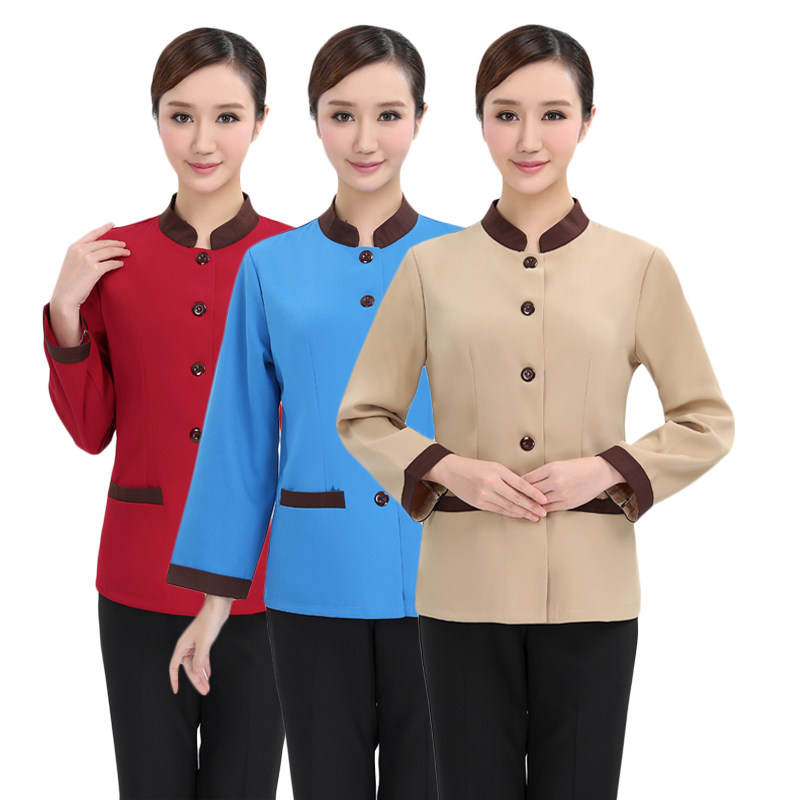 保洁服长袖秋冬酒店宾馆客房工作服短袖医院物业保洁工作服女套装
