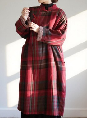 中式棉袍民族风夹棉保暖棉服棉袄