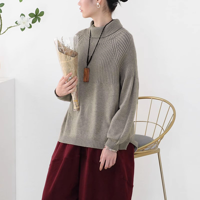 冬季高领毛衣新款大码打底慵懒风