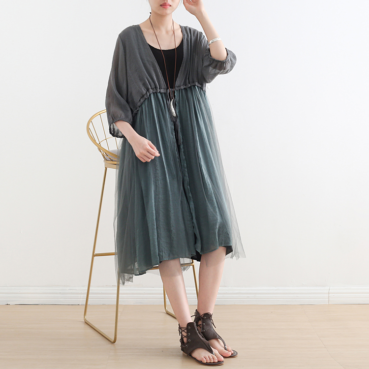 春夏季很仙的防晒开衫雪纺空调衣宽松外套网纱薄款披肩中长款外搭