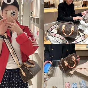 中检发货LV/新款女包Speedy 20老花枕头包手提包斜挎单肩包