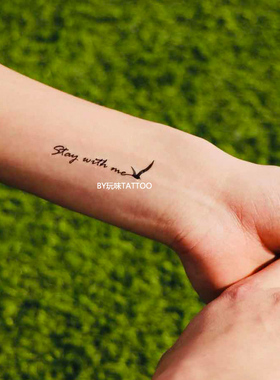 情侣纹身贴玩味tattoo英文字母