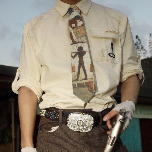 JohariWindow 末日废土古埃及壁画印花原创设计小众配饰纯棉领带