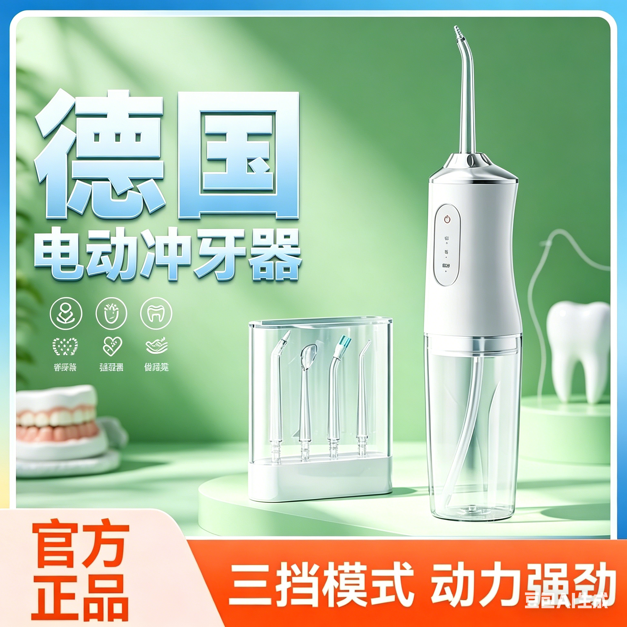 超声波冲牙器电动洗牙器便携式家用水牙线正畸形口腔清洁德国品质