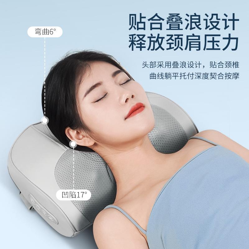 多能按功摩颈枕垫腰部按摩器颈椎摩按枕867全身按摩靠肩背电动