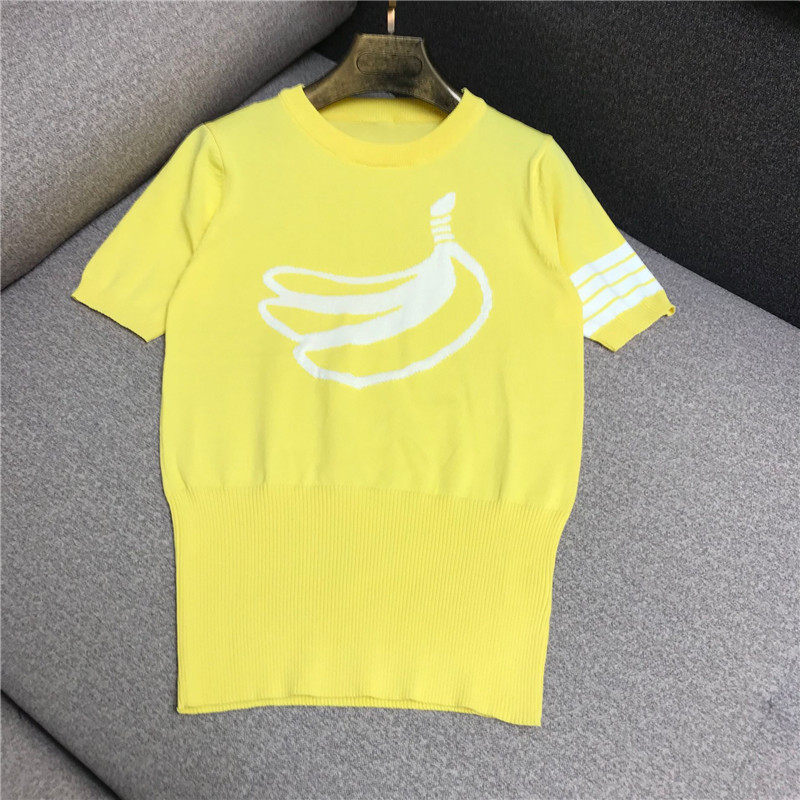 College wind jacket Bananas pattern T-shirts Show thin Short sleeved Sweater Summer fund Macaroon Socket T-shirtin the Women's clothing/Boutique , T-shirt  category - from Buy2taobao.com to provide professional Taobao agent buy service