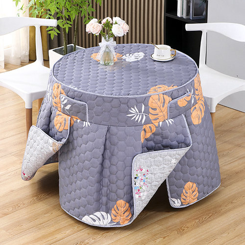 定制圆形烤火桌子罩套圆茶几桌布