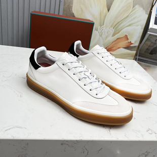 2025春秋新款低帮真皮小白鞋LP男鞋休闲百搭板鞋舒适柔软德训鞋男