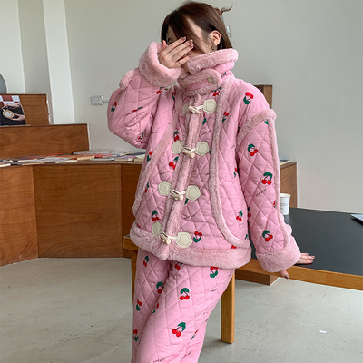 pinkgrape女法兰绒可外穿睡衣