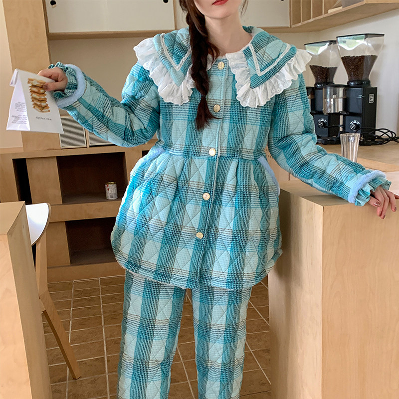 pinkgrape法兰绒加厚睡衣可外穿