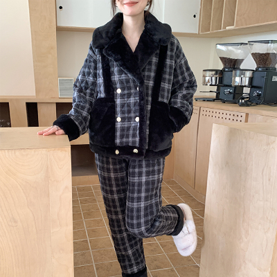 pinkgrape法兰绒可外穿睡衣加厚