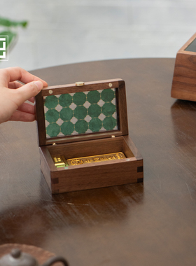 放小金条的盒子10g20g黄金存放盒创意木质彩绘玻璃盒好看的收纳盒