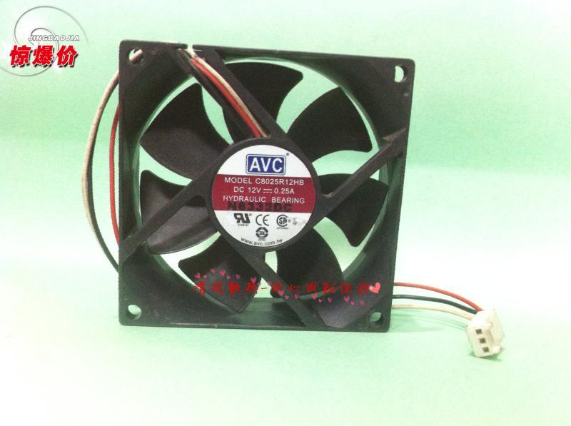 AVC奇宏8cm802512V 0.25A C8025R12HB 3线主板油轴散热风扇