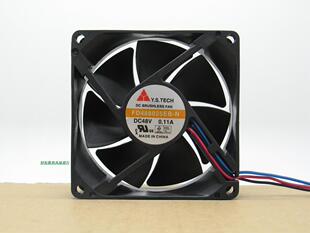 原装元山Y.S.TECH FD488025EB-N 48V静音0.11A 8CM 8025散热风扇