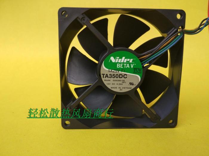 正品液压 Nidec TA350DC G35390-35 12V 0.39A四线温控散热风扇