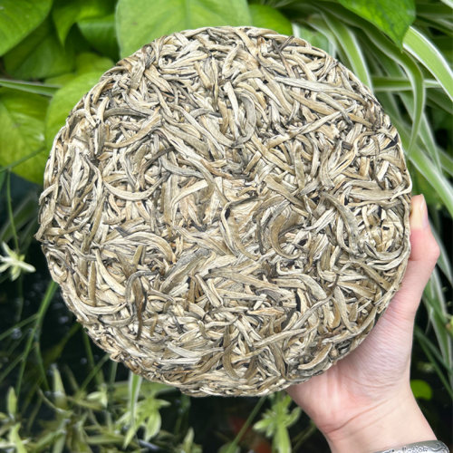 2022年高山白毫银针老茶饼茶叶白毫银针白茶饼300g毫香蜜韵