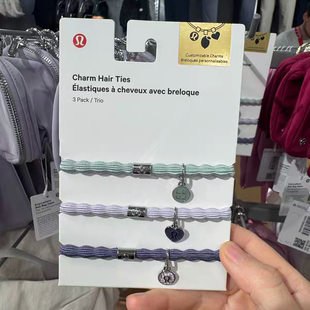 Hair Charm Ties 澳洲Lululemon Pack女士带徽标发圈3只装 Logo