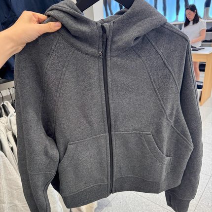 澳洲Lululemon Scuba Oversized Full Zip连帽宽松短款外套运动女
