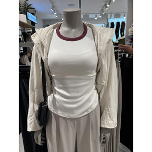 澳洲Lululemon Hold Tight Micro-Rib螺纹修身撞色圆领T恤短袖女