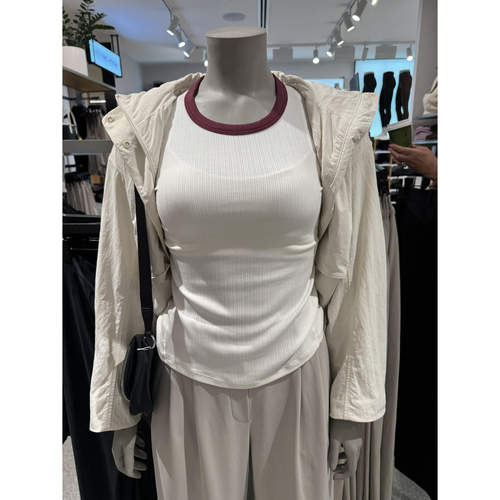 澳洲Lululemon Hold Tight Micro-Rib螺纹修身撞色圆领T恤短袖女