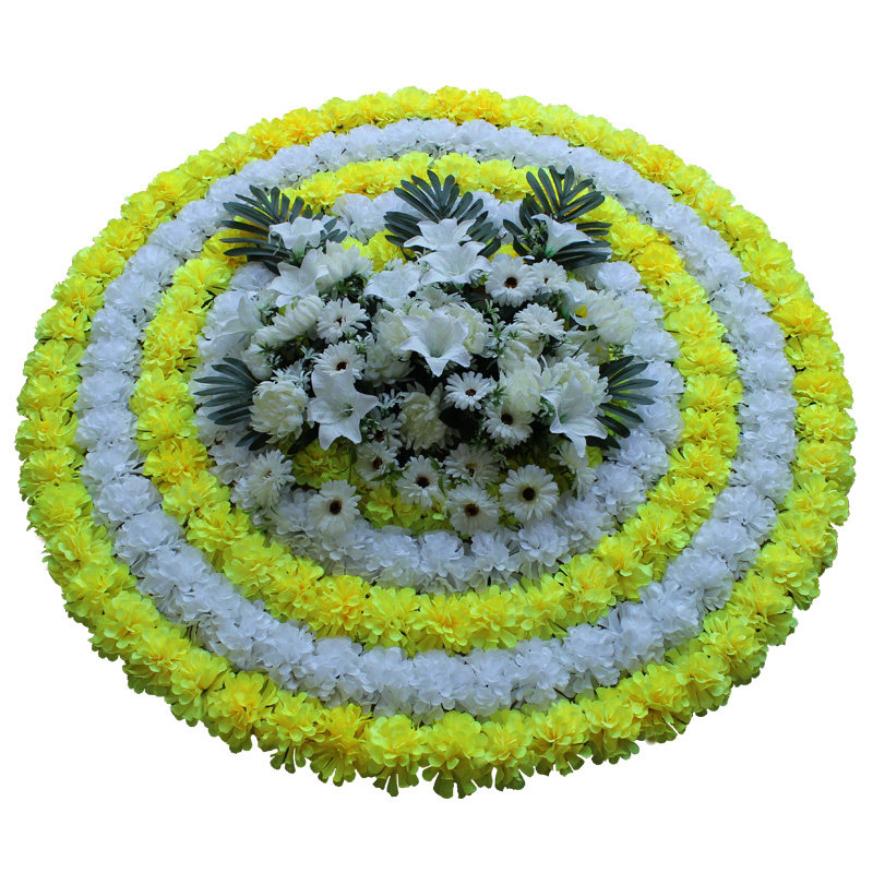 5米菊花假花圈殡仪馆摆放花陵园扫墓花祭祀装饰花圈