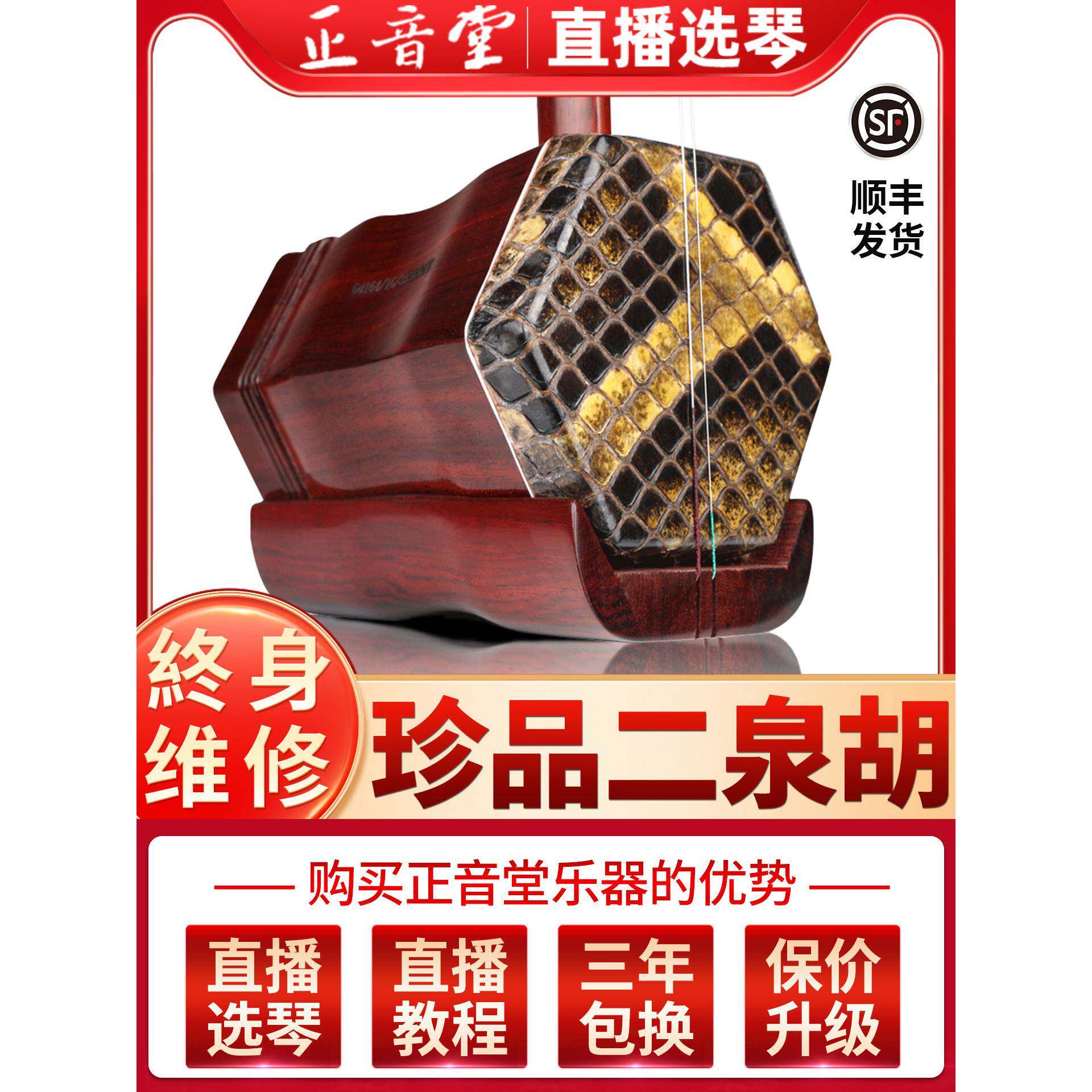 二胡乐器专业演奏二泉二胡花木二胡厂直销正品胡琴等级考试中性