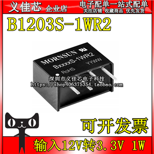 B1203S-1WR2 输入12V转3.3V DC-DC电源模块 功率1W 隔离模块