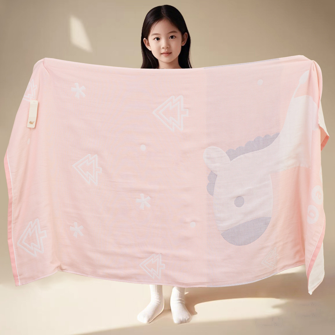 婴儿浴巾纯棉双层纱布可爱大人儿童柔软吸水新生儿洗澡大毛巾新款