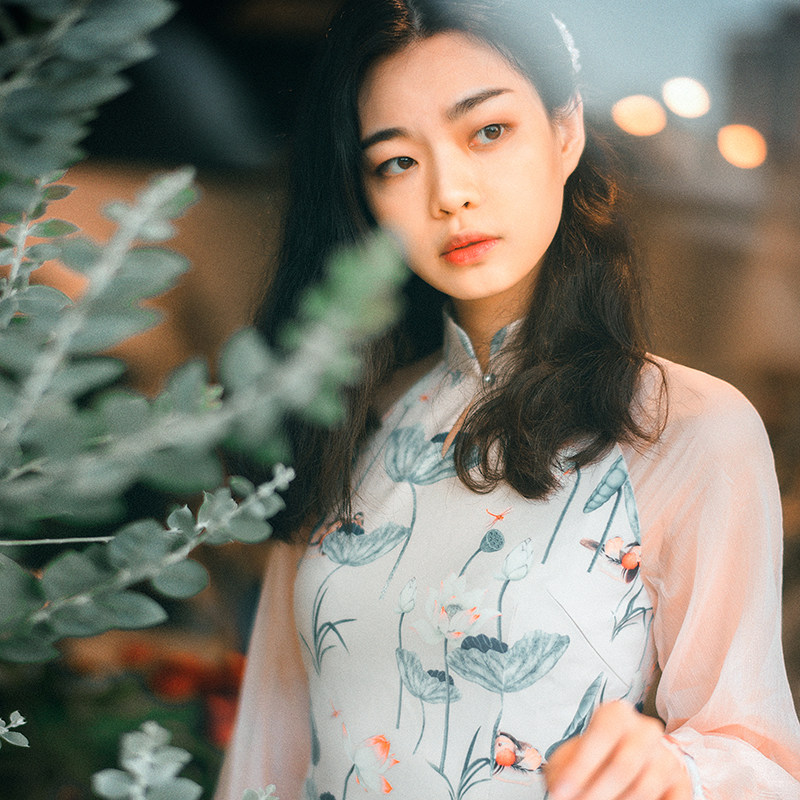 柔美纱袖时尚改良旗袍年轻少女款