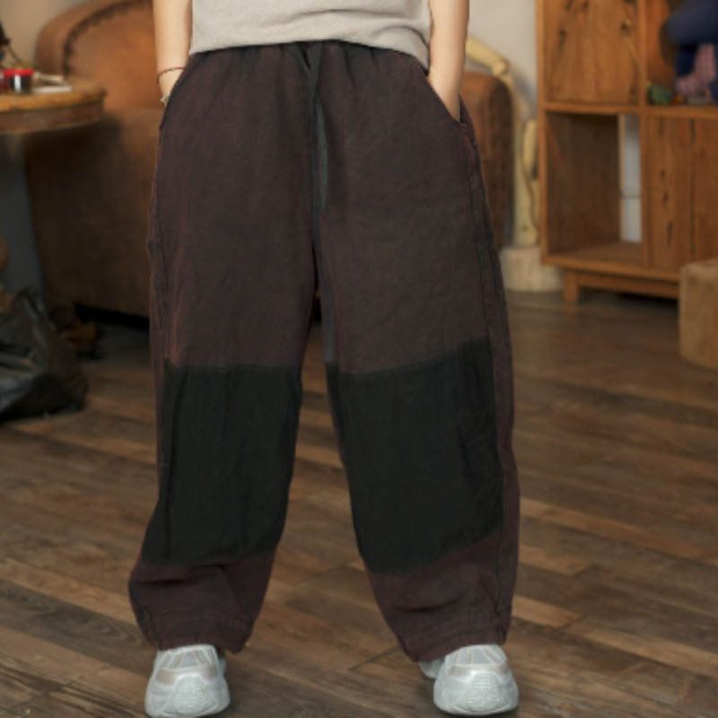 HH 0991 春季新品休闲卫裤百搭炒色撞色毛圈女士裤子 臀围132长88