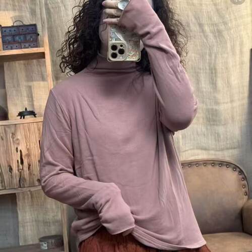 25 8378 秋冬季新品半高领休闲百搭简约打底衫女上衣 胸围102长60