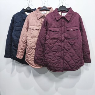 捡漏 出口外贸大码棉服女 冬季宽松中长轻薄夹棉加绒休闲衬衫棉衣