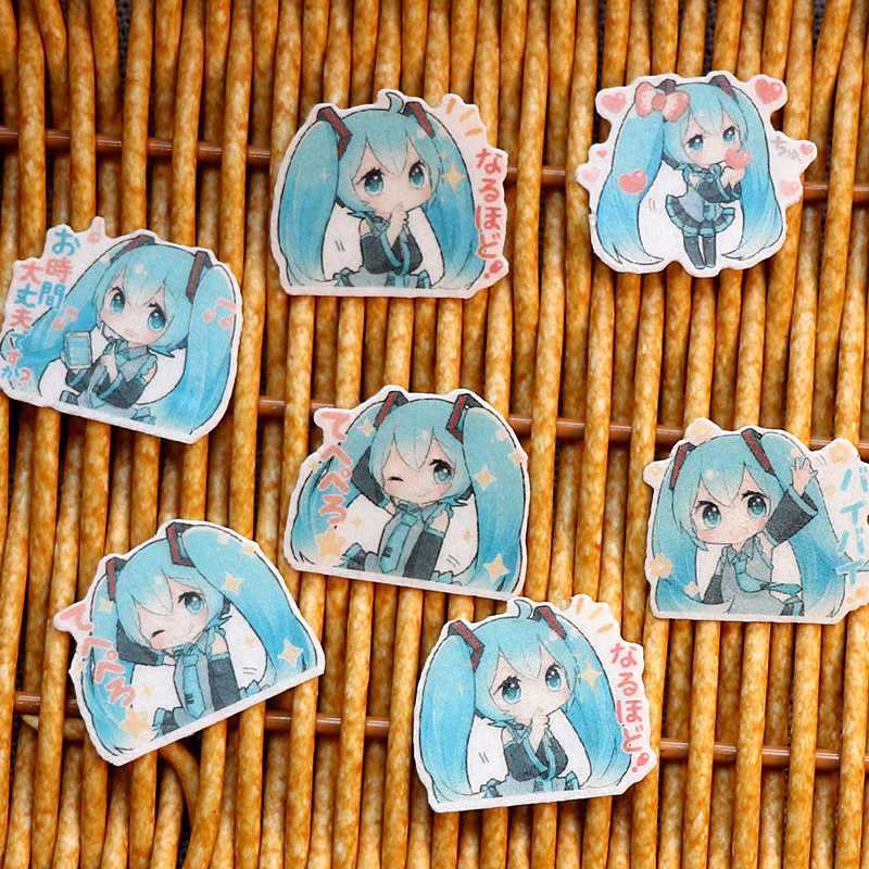 威化纸DIY手工波板糖星空棒棒糖装饰用纸卡通萌版初音未来表情