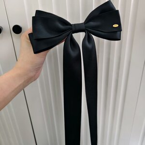 毛晓彤同款大号黑色蝴蝶结发夹